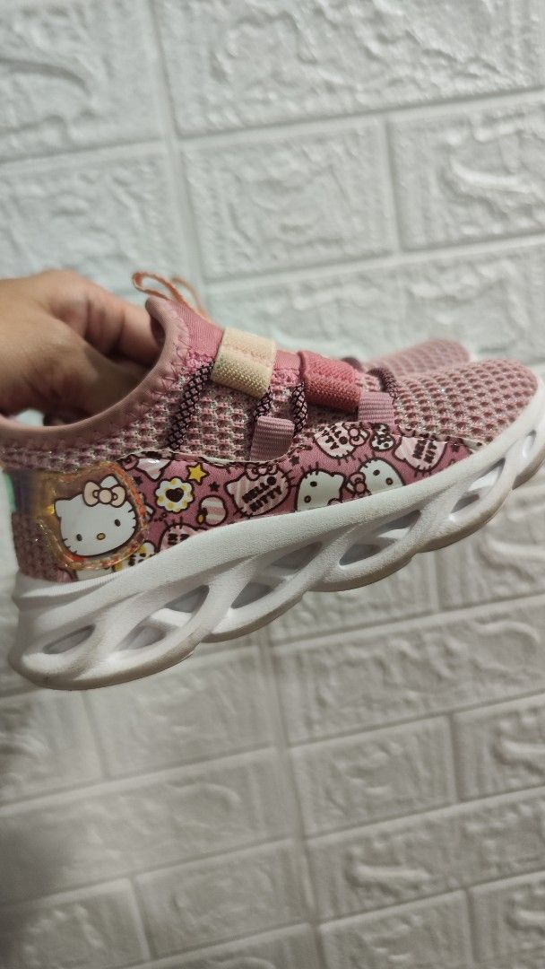 Hello Kitty Pink Sneakers (Category: Sneakers) located in Cavite. Submitted by nesstuffandeverything (Listing ID 1407645688, Image 3). Description: - Kitty design - Size: US 8.5, EUR 21, CHN 150(1.5) - Mesh upper - White soles - Adorable and stylish!.