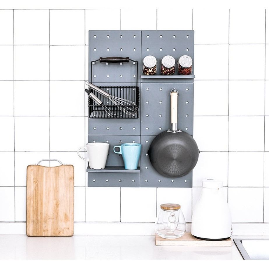 Ikea inspired Minimalist Peg Board Vision Board Wall Decor Display Storage (Category: Other Home Decor) located in Manila. Submitted by classy.home (Listing ID 1407726735, Image 2). Description: Available colors: white, beige, gray, yellow, pink, dark blue Package includes: 1pc peg board, 2pc panel, 6pc sticks.