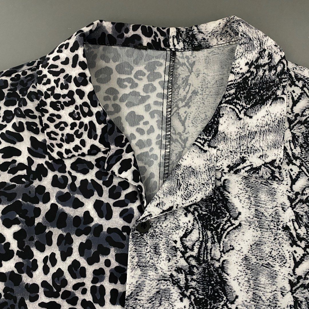 leopard print button-down polo (Category: Tshirts & Polo Shirts ) located in Marikina City. Submitted by glossgirl (Listing ID 1407710108, Image 3). Description: LAST PRICE ALREADY condition : used twice approx. measurements width : 21.5 in length : 28.5 in disclaimer 𓏸 sizes are manually measured with a measuring tape, it may or may not be different on the size indicated on tag. 𓏸 please make sure to check your measurements first before orderi