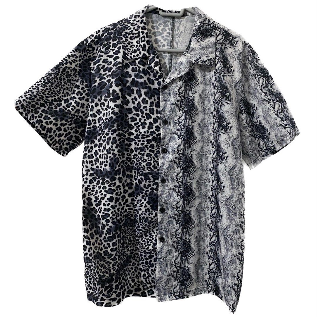 leopard print button-down polo (Category: Tshirts & Polo Shirts ) located in Marikina City. Submitted by glossgirl (Listing ID 1407710108, Image 1). Description: LAST PRICE ALREADY condition : used twice approx. measurements width : 21.5 in length : 28.5 in disclaimer 𓏸 sizes are manually measured with a measuring tape, it may or may not be different on the size indicated on tag. 𓏸 please make sure to check your measurements first before orderi