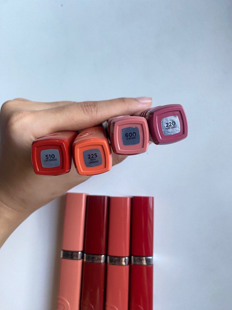 Loreal Lacque Liquid Lipstick (Category: Makeup) located in Mandaluyong City. Submitted by StacesCloset (Listing ID 1407569924, Image 2). Description: - brand new: ₱390 - used once: : ₱350 all shades on photo are available .