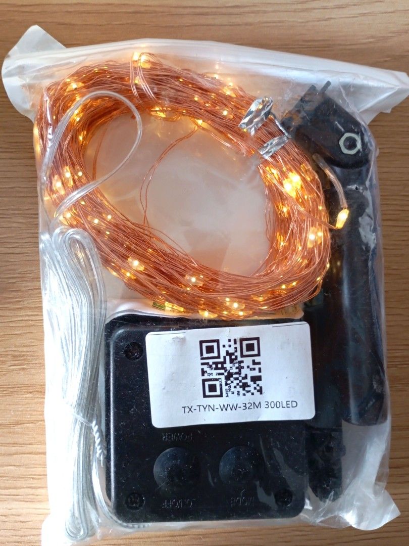 Solar Warm White String Lights 32M 300LED (Category: Lighting) located in Quezon City. Submitted by ana-chan (Listing ID 1407577834, Image 1). Description: Thise solar string lights offer eight lighting modes and bright warm white lights. Feature a user-friendly switch and a sturdy rod with a flexible plate. The super convenient spike allows for easy installation. The panel can be rotated 90 degrees. Each package contains a string of lights, a so