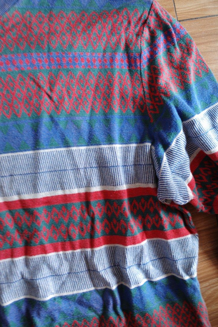 Topman Striped Long Sleeve Sweater (Category: Coats, Jackets and Outerwear) located in Makati City. Submitted by bluelocker (Listing ID 1407653324, Image 3). Description: - Topman long sleeve sweater - Striped pattern (blue, red, white) - Crew neck - Ribbed cuffs - Size: L - Made in Mauritius.