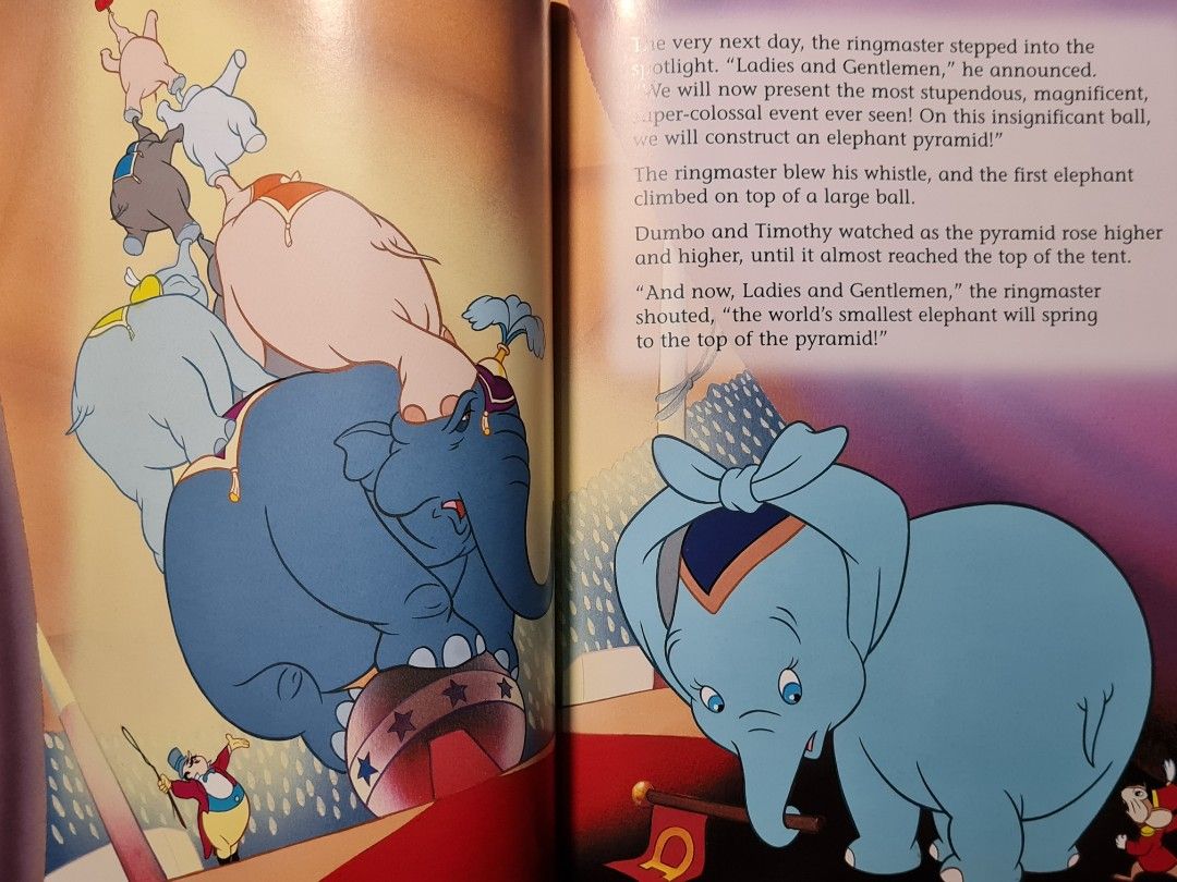 Walt Disney's Classic Dumbo Book (Category: Children's Books) located in Quezon City. Submitted by purpleazure (Listing ID 1407625993, Image 2). Description: Classic Dumbo storybook from Ladybird. Features colorful illustrations of Dumbo and his friends. The book tells the story of Dumbo, a tiny elephant with very big ears, and his journey in the circus. 🔸️mop: bank transfer, gcash 🔸️mod: jnt, same day delivery.