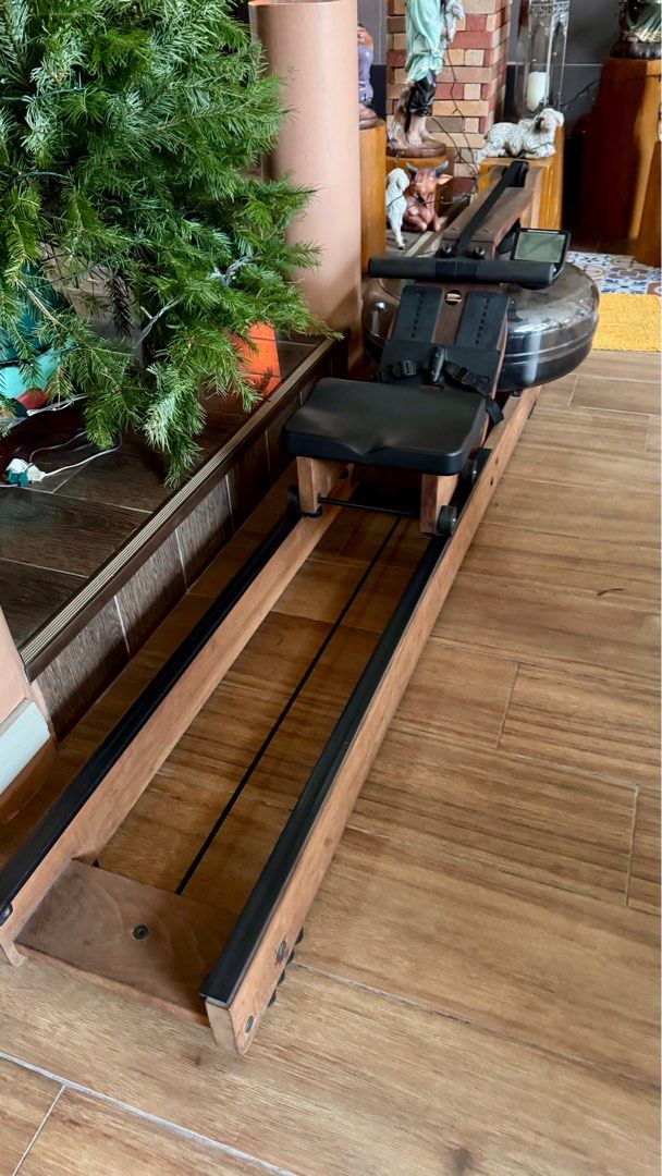 Water Rower Rowing Machine (Category: Other Sports Equipment and Supplies) located in Quezon City. Submitted by phoenix4 (Listing ID 1407751834, Image 1). Description: WATERROWER – Great Condition / Defective Panel Selling my WaterRower. The unit itself works perfectly — smooth water resistance, strong pull, and still one of the best low-impact cardio machines out there. Only issue: the monitor/panel is defective. You can use it as-is without the