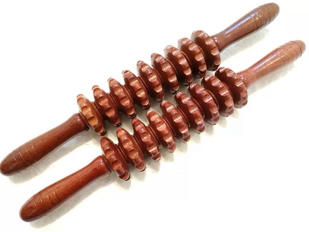 台灣出貨 手動推背滾輪 滾輪按摩器 放鬆必備 身體按摩 肩頸按摩 小腿按摩 背部頸部按摩器 刮痧棒 滾輪 皮拉提斯