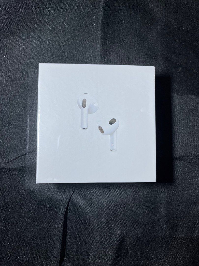 AirPods Gen 3 with MagSafe Charging Case (Category: Earphones) located in Manila. Submitted by nhh_accessories (Listing ID 1412690158, Image 1). Description: - AirPods with MagSafe Charging Case - Includes AirPods and charging case - White color.