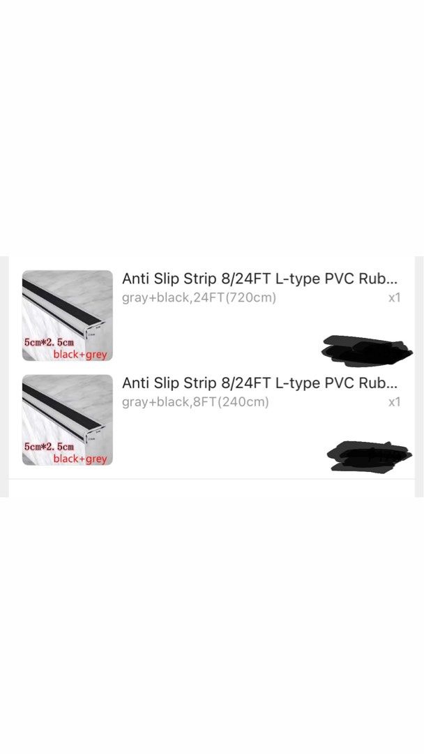 Anti Slip Stair Nosing PVC Rubber Edge Protector (Category: Ladders & Steps) located in Cavite. Submitted by katgin27 (Listing ID 1412531676, Image 2). Description: Anti slip rubber stair nosing Black Rfs: sobrang material po Pls see pic.