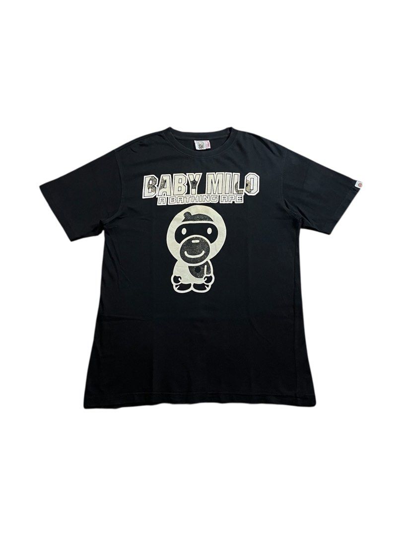 BAPE Baby Milo T-shirt (Category: Tshirts & Polo Shirts ) located in Rizal. Submitted by goodshits03 (Listing ID 1412681413, Image 1). Description: Baby Milo Excellent Condition Issue : Minimal hairlines Size Large 21” Width 29” Length Pm for the price and more details🙌🏼.