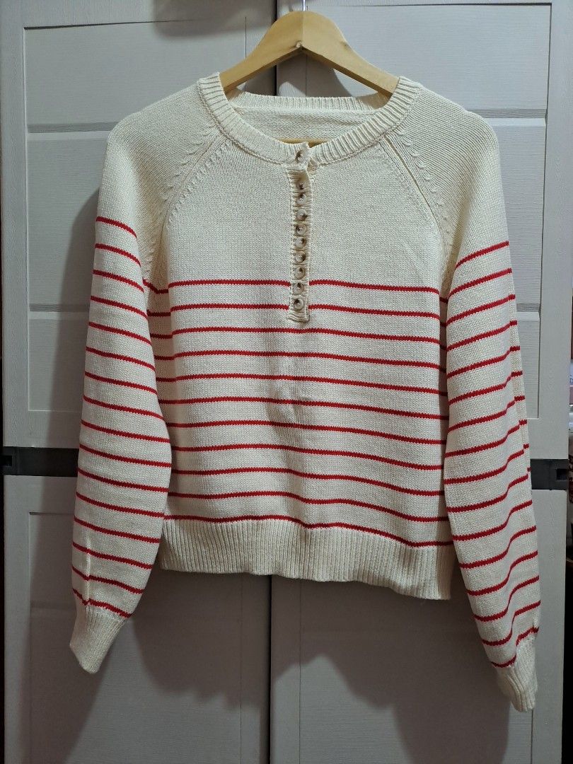 Beige and Red Knitwear (Category: Coats, Jackets and Outerwear) located in Pasay City. Submitted by ShopWithCat (Listing ID 1412678650, Image 1). Description: Hey loves! 💕 I’m doing a wardrobe cleanse and letting go of most of my favorite pieces. Everything here is in great condition, either brand new or lightly used, and ready to make someone else’s OOTD shine. ✨ 🛍️ Please note: Payment first policy. Will reserve the item to the person who sen