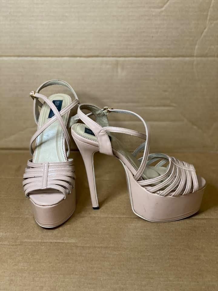 Bragais 6” Platform Heels (Category: Heels) located in Pasig City. Submitted by riusables (Listing ID 1412574685, Image 2). Description: - Bragais platform heels - Authentic; used in BBP 2016, MUPh 2020, MWP 2021 - “Venus” design - Peep-toe front - Stiletto heel 6 inches - Ankle strap for support - Platform sole - Adds height and comfort - Perfect for pageants or practice heels and special occasions - Size 9 / 25cm .