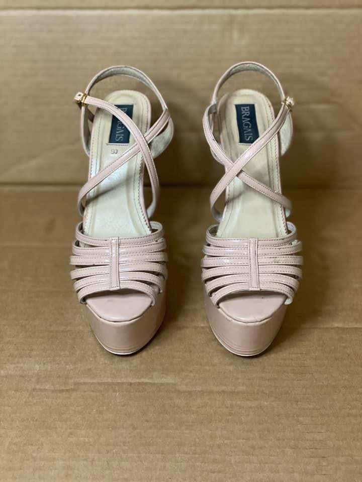Bragais 6” Platform Heels (Category: Heels) located in Pasig City. Submitted by riusables (Listing ID 1412574685, Image 1). Description: - Bragais platform heels - Authentic; used in BBP 2016, MUPh 2020, MWP 2021 - “Venus” design - Peep-toe front - Stiletto heel 6 inches - Ankle strap for support - Platform sole - Adds height and comfort - Perfect for pageants or practice heels and special occasions - Size 9 / 25cm .