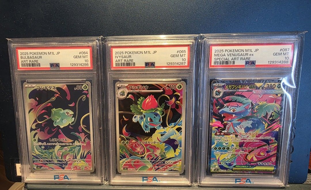 Bulbasaur Ivysaur Mega Venusaur Japanese Pokemon Sequential Psa10 Slabs ...