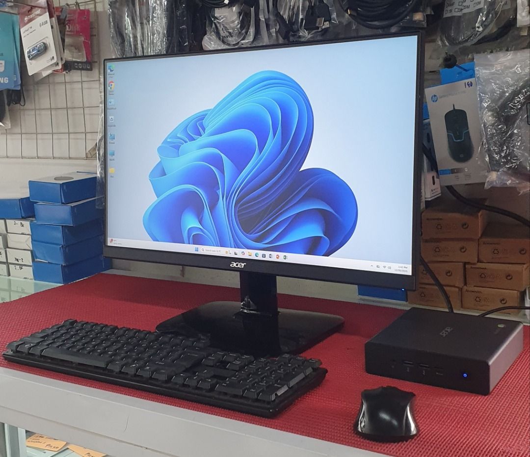 Core i7 10thgen 16gbram Acer mini PC Set (Category: Desktops) located in Mandaluyong City. Submitted by mir-online (Listing ID 1412582065, Image 1). Description: Acer 10thgen Mini PC Set specs: -Intel Core i7 10thgen 8core Processor -16gb memory upgradable -Intel HD 630 Graphics -128gb SSD Storage -wifi 5 ready /bluetooth -HDMI/ Type C / USB 3.0 -With Built In Speakers -24inch Acer Frameless FuLL HD -Black finish -Window 11/MS office installed -K