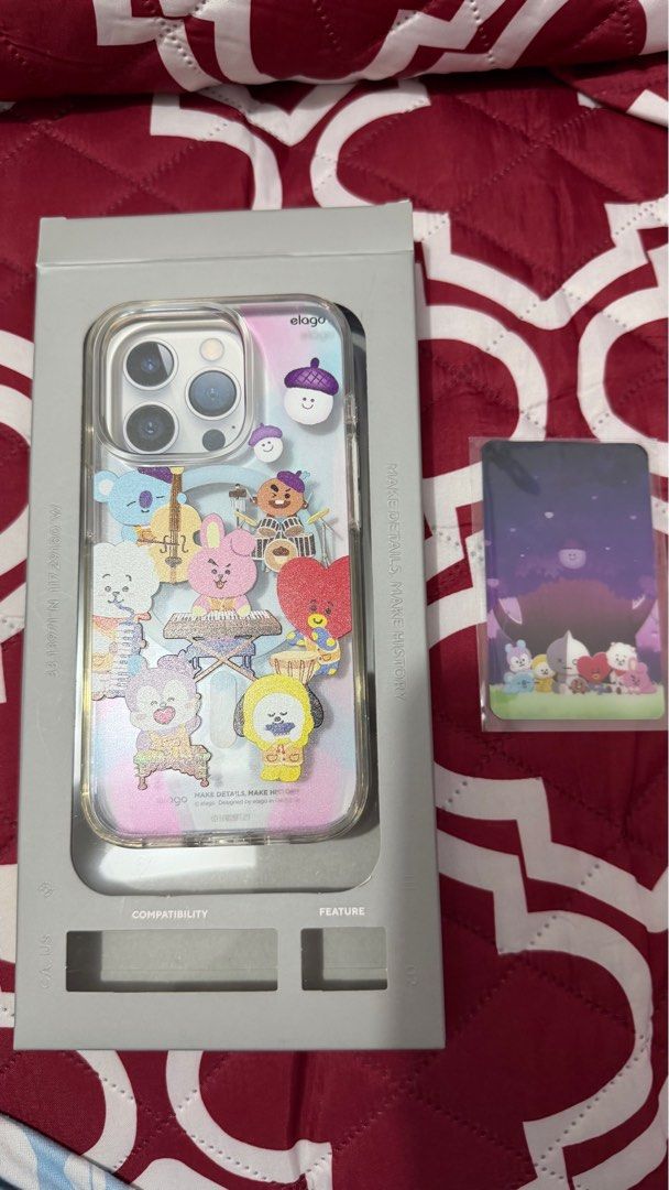 Elago BT21 iPhone 15 Pro phone case (Category: Cases & Sleeves) located in Pasig City. Submitted by lianalovesss (Listing ID 1412530460, Image 2). Description: - Elago BT21 phone case for iPhone 15 Pro. - Features a vibrant BT21 character design. - Magnetic hybrid design. - MagSafe compatible. - 1k only Loc. Rosario pasig.