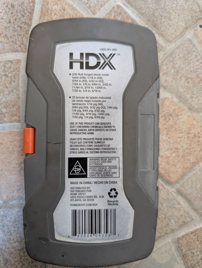 HDX Drill Bit Set - 23 Pieces [IMPORTED[ (Category: Construction Tools & Equipment) located in Quezon City. Submitted by geloboy10 (Listing ID 1412661330, Image 3). Description: ✅ Imported - US ✅ Brand New ⚠️ Opened Box for Picture Taking and Viewing HDX drill bit set containing 23 pieces. The set includes various sizes of drill bits for different applications. The bits are black oxide twist drill bits. The set comes in a clear plastic case for e