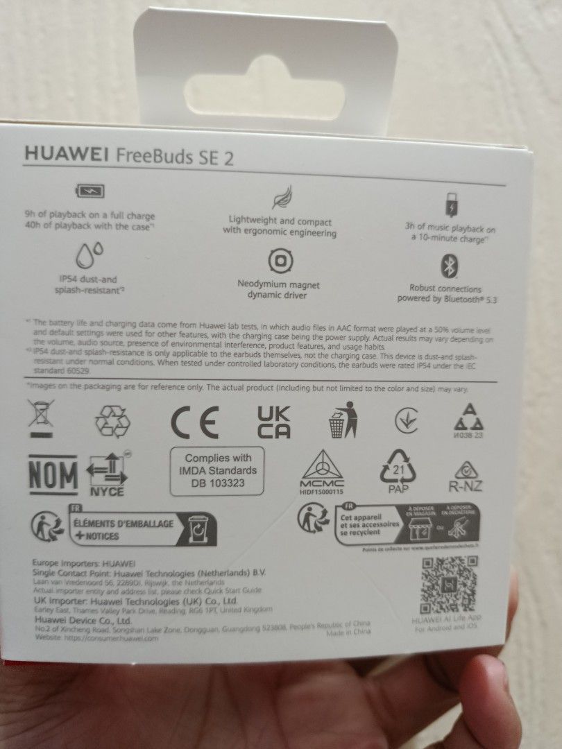 Huawei Freebuds SE 2 (Category: Earphones) located in Las Pinas. Submitted by donnabsfdmd (Listing ID 1412696335, Image 2). Description: Huawei Freebuds SE 2 Color : Ceramic White With complete inclusions like charging wire type c cable, manual, warranty, and original box. RFS: Extra earbuds and freebie on my watch I bought before.