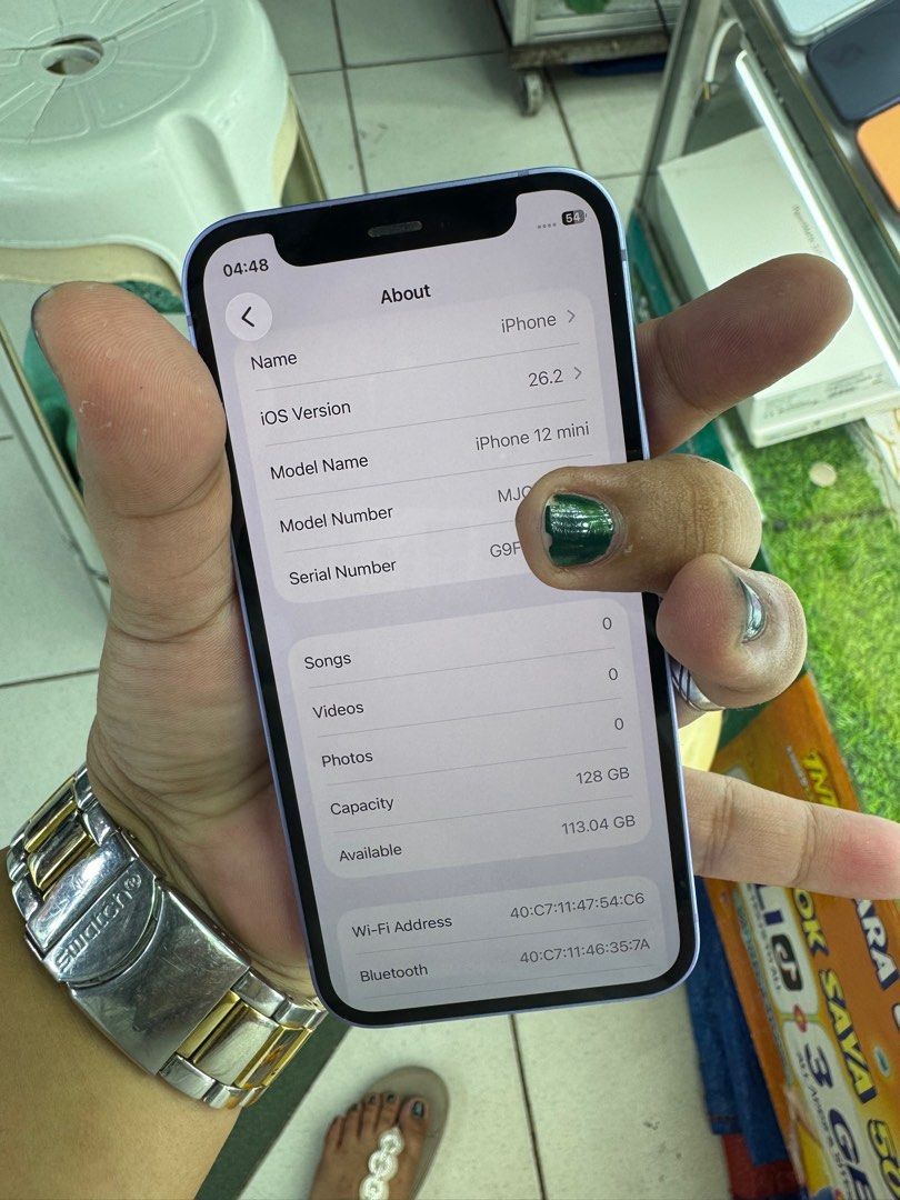 iPhone 12mini 128gb (F.U) (Category: iPhone 12 Series) located in San Juan City. Submitted by wainefreygadgetshop (Listing ID 1412669719, Image 3). Description: Phone 12 mini 128gb (F.U) ALL GOODS AT WORKING CAMERA GOODS READY TO USE UNLI RESET NO HIDDEN APPLE I.D MAY TRUE TONE MAY FACE I.D PEDE PANG BACK UP PHONE *HINDI MAKINIS KAYA MURA YAN LANG HONEST ISSUE THE REST WALA NA TEST TO SAWA BAGO BAYARAN Buy at your own risk 😊 For fast transaction