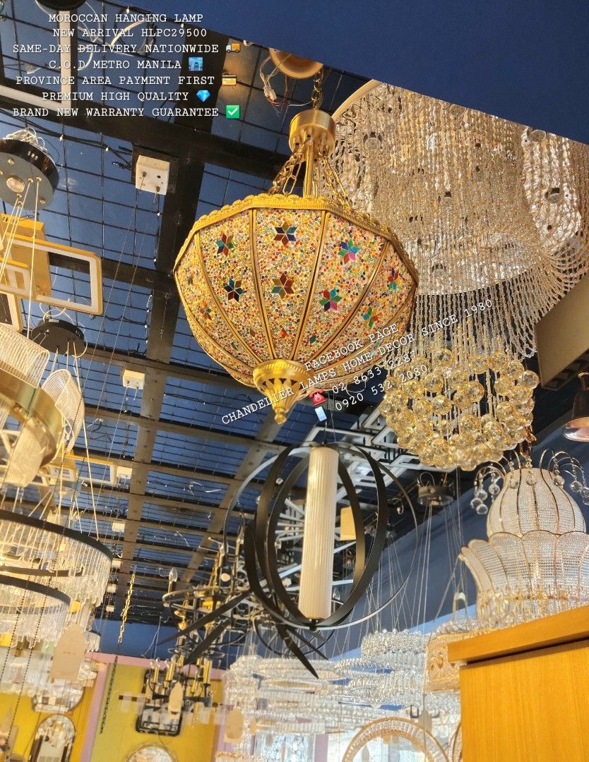 Luxury Moroccan Chandelier premium high quality (Category: Lighting) located in Antipolo. Submitted by homelightingtrading (Listing ID 1412576839, Image 2). Description: MOROCCAN HANGING LAMP 🏮 NEW ARRIVAL HLPC29500 ✨ SAME-DAY DELIVERY NATIONWIDE 🚚 C.O.D METRO MANILA 🏙️ PROVINCE AREA PAYMENT FIRST 💳 PREMIUM HIGH QUALITY 💎 BRAND NEW WARRANTY GUARANTEE ✅ #Lamp #Arrival #Delivery #Manila #Payment #Quality #Warranty #Guarantee.