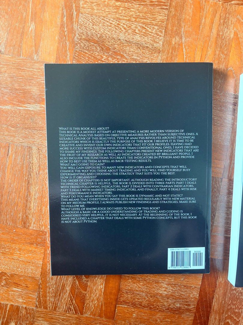 New Technical Indicators in Python Book (Category: Storybooks) located in Singapore. Submitted by tazzy99 (Listing ID 1412595898, Image 2). Description: never been used, brand new price negotiable .
