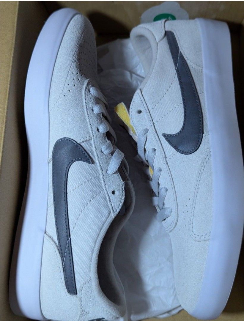 Nike SB Heritage Vulc Sneakers (Category: Sneakers) located in Pasay City. Submitted by jaydee05 (Listing ID 1412613001, Image 1). Description: - Nike SB Heritage Vulc sneakers - Color: Grey and White - Size: US 7 / EUR 40 - Features: Suede and canvas upper, white sole - Details: Nike SB logo on tongue and side - Condition: New, unworn.