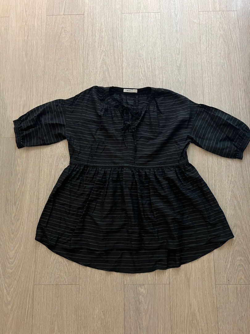 Niko and Black Striped oversized fit top (Category: Blouses) located in Makati City. Submitted by myechung (Listing ID 1412535692, Image 1). Description: Original Niko and… top. Only worn once. Size is 4 but fits medium to large because it’s oversized japanese fit.