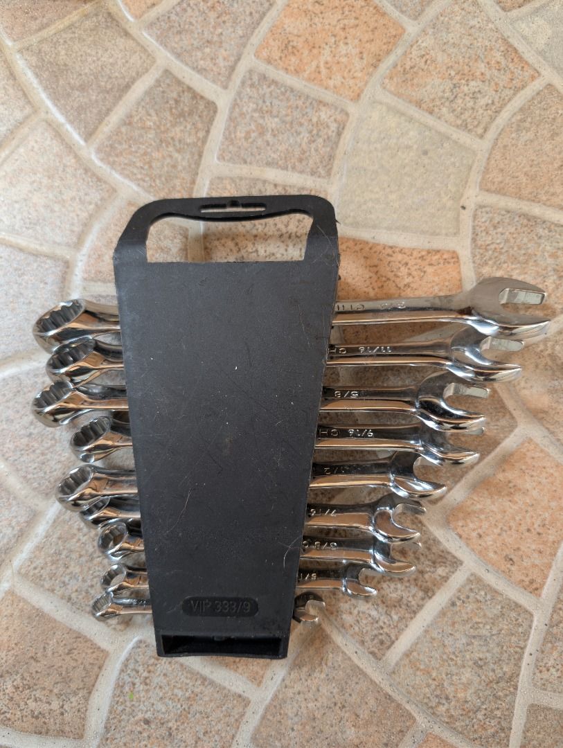 Pittsburgh 9 Piece Combination Wrench Set [IMPORTED] (Category: Construction Tools & Equipment) located in Quezon City. Submitted by geloboy10 (Listing ID 1412633444, Image 2). Description: ✅ Imported - US ✅ Brand New ⚠️ Opened Box for Picture Taking and Viewing Pittsburgh 9 PC Combination Wrench Set. It includes SAE sizes: 5/16", 3/8", 7/16", 1/2", 9/16", 5/8", 11/16", 3/4". The set comes with a lifetime warranty. It has a fully polished, 12-poi