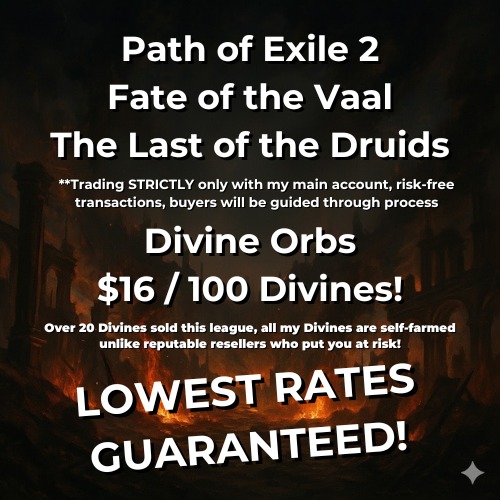 POE2 Fate of the Vaal/The Last of the Druids Div(0.16/1)/ New Season ...
