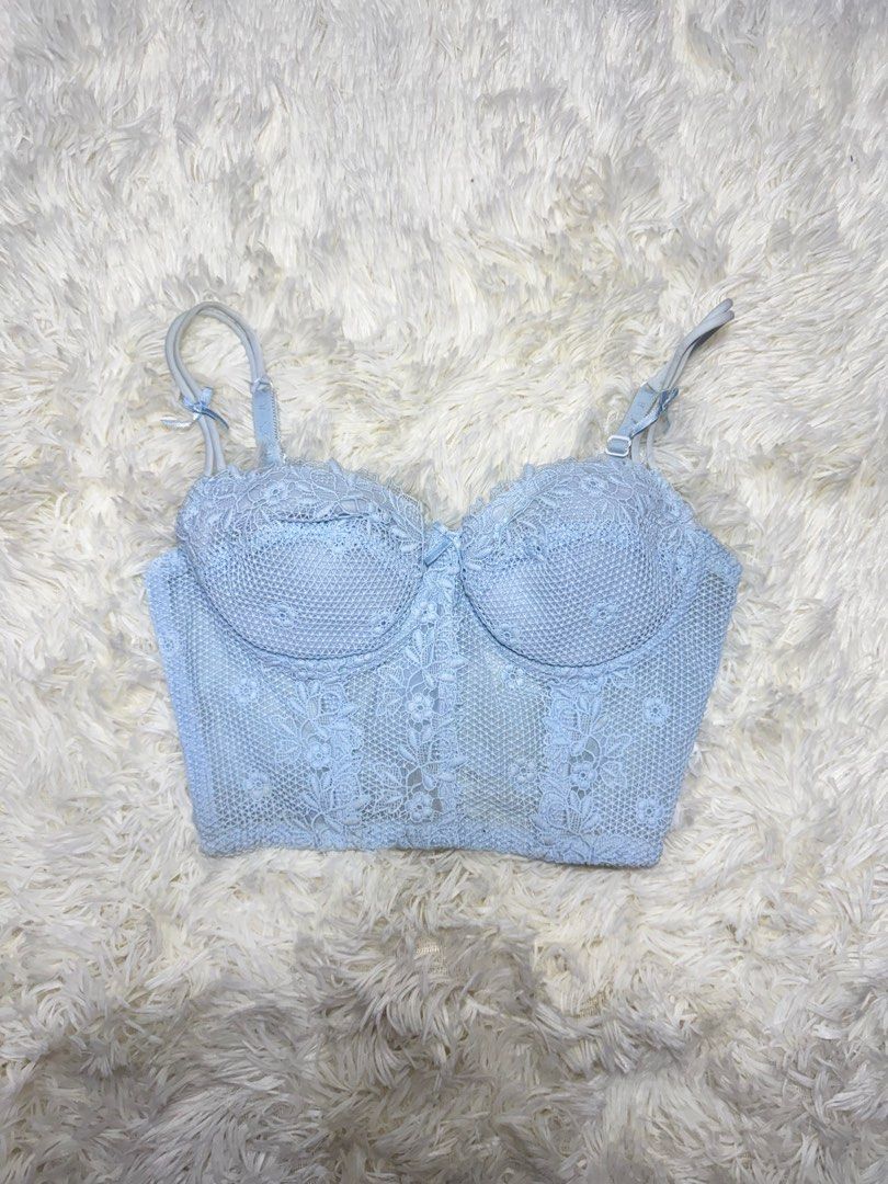 Powder Blue Lace Corset Top (Category: Others Tops) located in Quezon City. Submitted by samxg (Listing ID 1412668561, Image 1). Description: Adjustable straps.