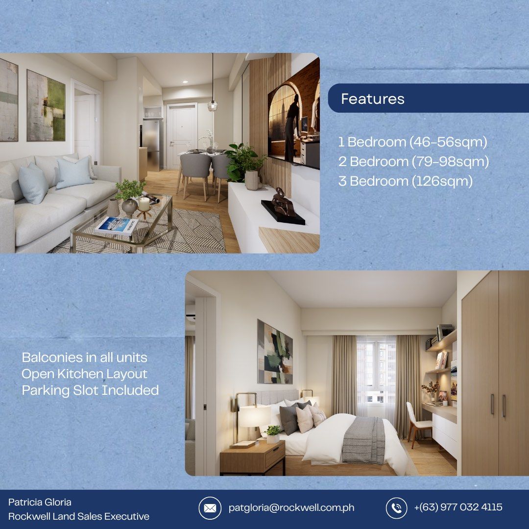 PRE-SELLING CONDO IN PAMPANGA (Category: Apartments & Condos) located in Quezon City. Submitted by ojrangeuice (Listing ID 1412562614, Image 2). Description: •1BR 45-56sqm • 2BR 79-96sqm • 3BR 126sqm 📆 Turnover by April 2030 ⏰ 48 months to pay ✈️ Nearby Clark International Airport 📍 Located in Angeles City Amenities: 🌳 78% open space 🏊 Pool 🏠 Basement Access to Power Plant Mall ⚡️100% Backup Power & Water DM/Text Patricia Gloria +63977032411