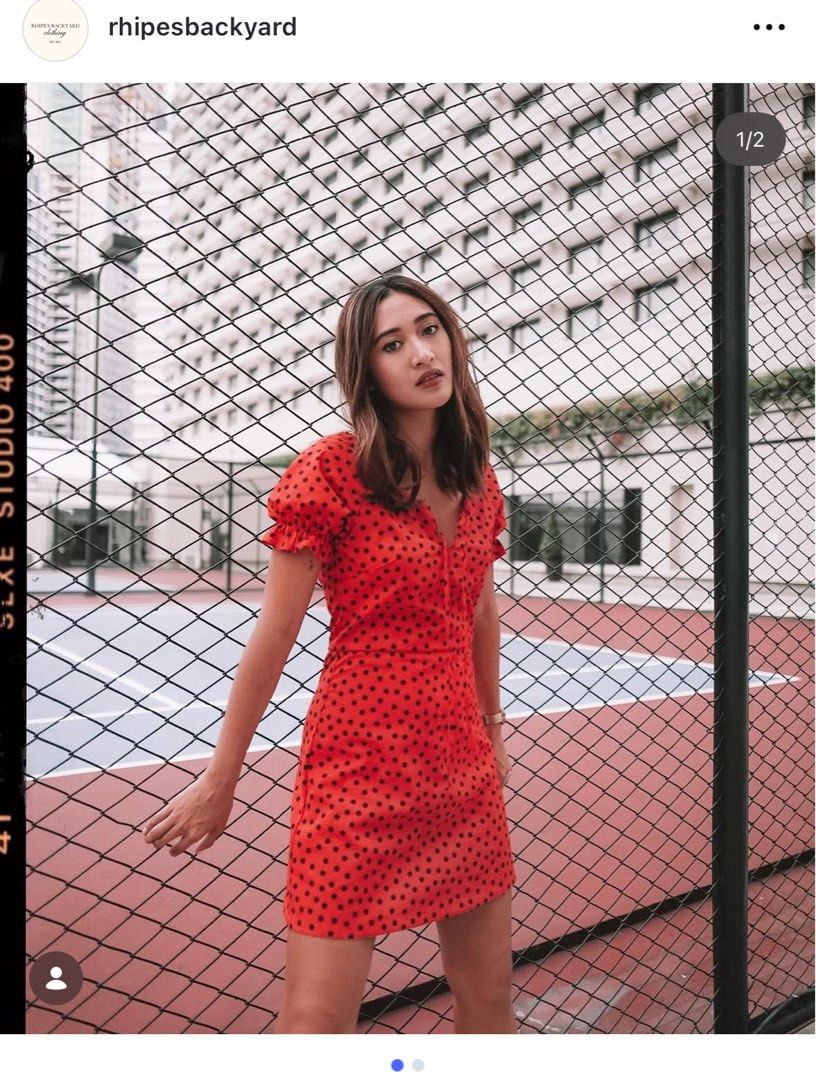 Rhipes backyard red polka dot dress mini (Category: Dresses) located in Quezon City. Submitted by steffo_declutters (Listing ID 1412601592, Image 1). Description: never used.