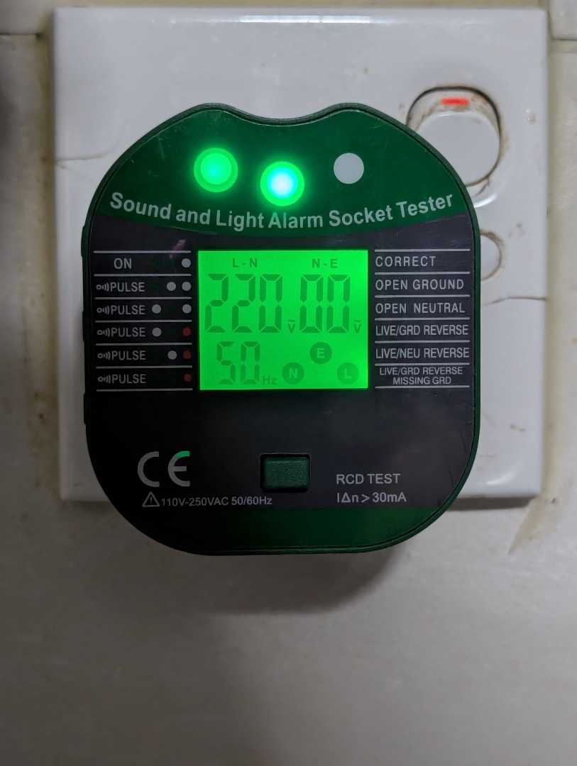 電源 Socket Tester with RCD Test button 插座測試儀 測試器 Socket check Electrical ...