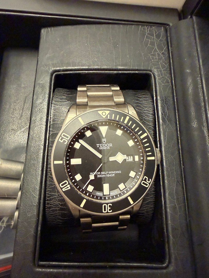 Tudor Pelagos Titanium 25500TN eta (Category: Watches) located in Singapore. Submitted by qazxswedcrfv (Listing ID 1412690104, Image 1). Description: Tudor Pelagos Titanium 25500TN. The watch features a black dial, titanium case and bracelet, and a unidirectional rotating bezel. A great diver's watch..