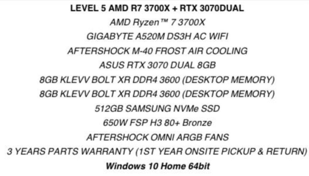 [USED] Aftershock Gaming PC65605982890113110