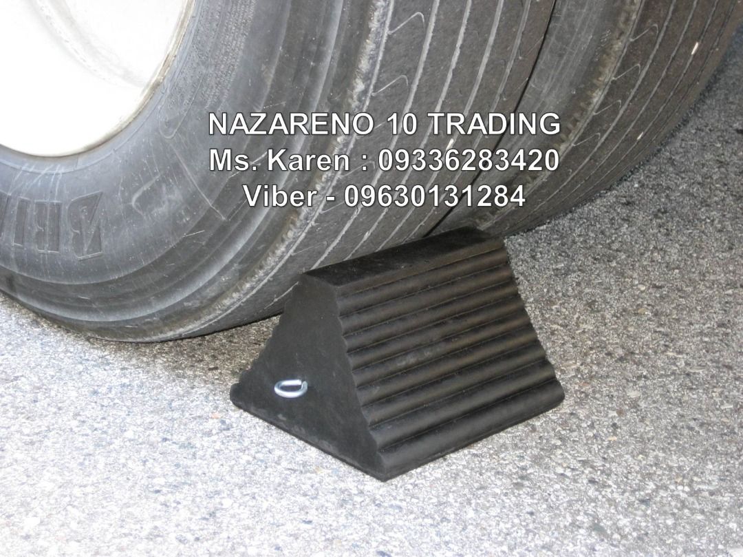 Wheel Car Stopper Wheel Chock (Category: Looking For) located in Bacoor. Submitted by kajezame.2021 (Listing ID 1412586679, Image 1). Description: Wheel Car Stopper Wheel Chock Also available: • Traffic cone • Parking Block stopper • Hooded trash bin • Road Plastic Barrier • Spill boom • Fishing buoy • Spill Kit • Stanchion Post • Rain Coat • Solar Arrow Board For More Details and Discount Contact Ms. Karen NAZARENO 10 TRADING 0963 0131 284 0933 