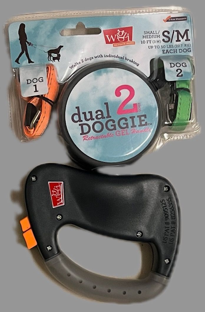 Wigzi Dual Doggie Retractable Gel Handle (Category: Homes & Other Pet Accessories) located in San Juan City. Submitted by gissywissy (Listing ID 1412696935, Image 1). Description: Two Dogs, Zero Tangle Wigzi's Dual Doggie is a non-tangling retractable leash allows you to walk two dogs at the same time, while maintaining individual control of each one. The built-in untangling mechanism does all the work for you so you can enjoy your walk without s