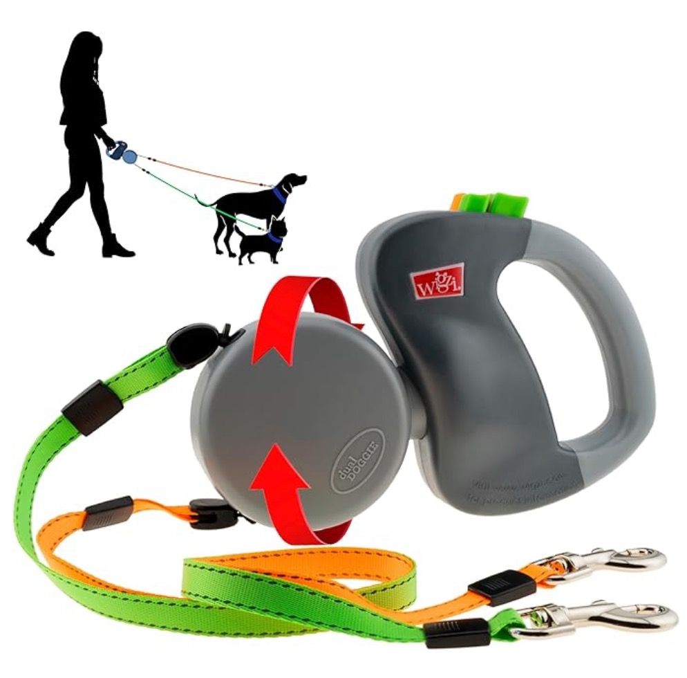 Wigzi Dual Doggie Retractable Gel Handle (Category: Homes & Other Pet Accessories) located in San Juan City. Submitted by gissywissy (Listing ID 1412696935, Image 3). Description: Two Dogs, Zero Tangle Wigzi's Dual Doggie is a non-tangling retractable leash allows you to walk two dogs at the same time, while maintaining individual control of each one. The built-in untangling mechanism does all the work for you so you can enjoy your walk without s