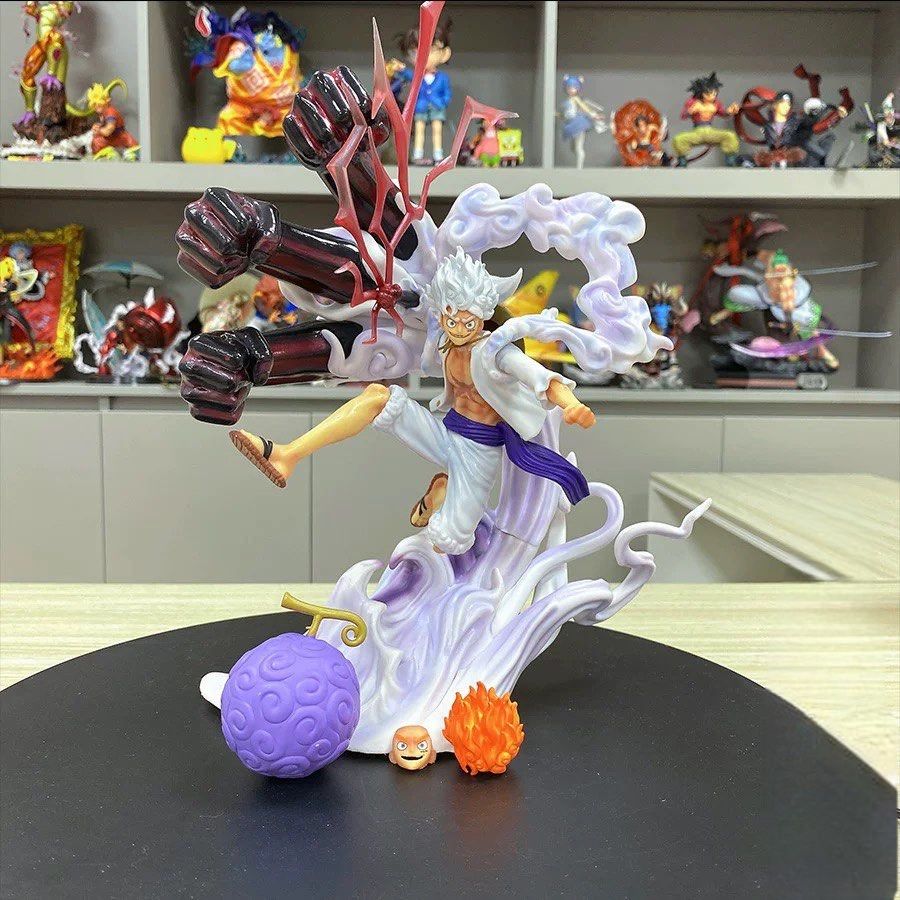 🔥 30cm One Piece Sun God Nika Luffy Gear 5 (Wano Awakening) Duo Head GK ...