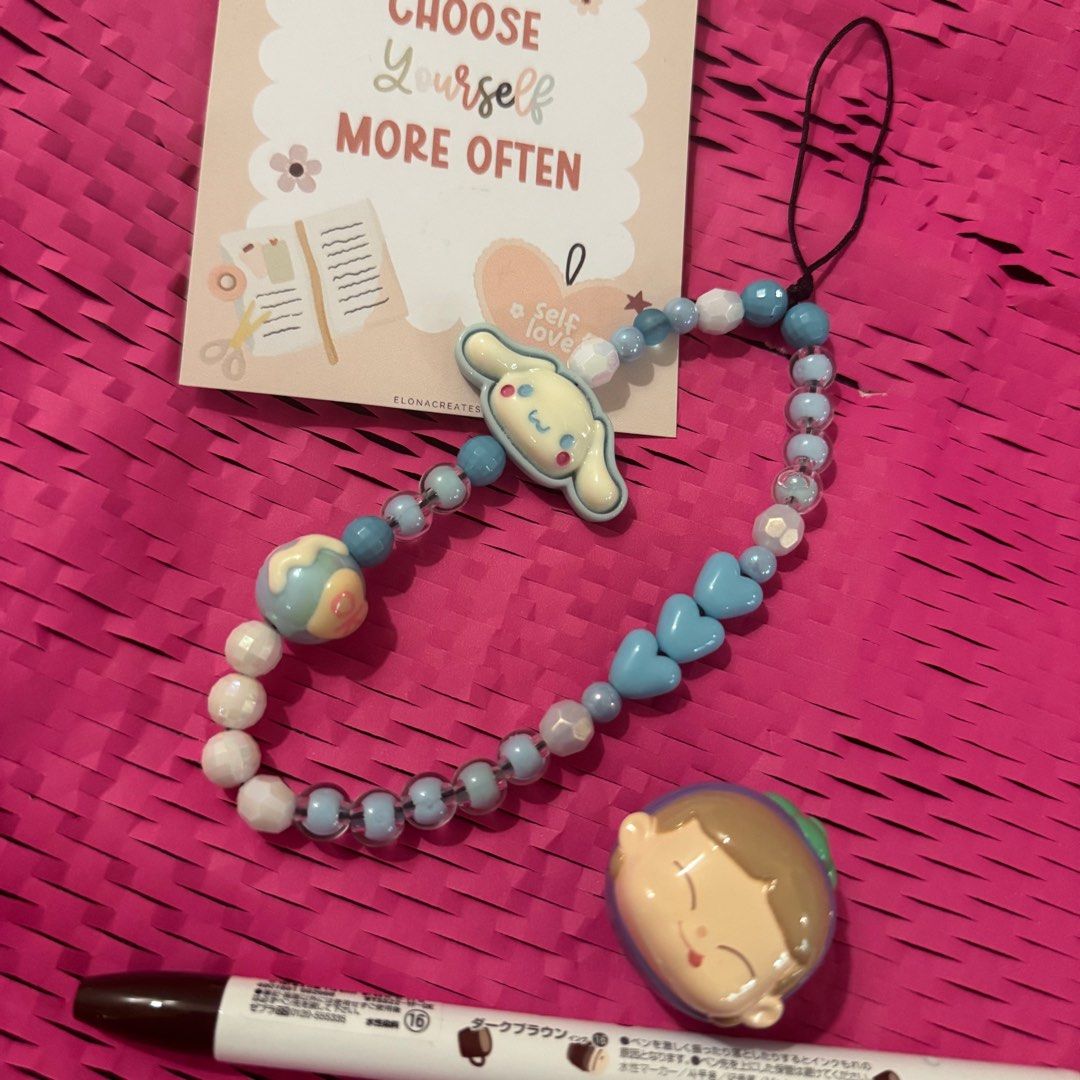 Cinnamoroll Phone Charm with Beads (Category: Charms) located in Bulacan. Submitted by pamdcf (Listing ID 1412733824, Image 1). Description: Cinnamoroll phone charm - Perfect for phones or bags Comes with free phone tab ✨ NO COD pay now ship tomorrow Mop: gcash Mod: jnt/lalamove.
