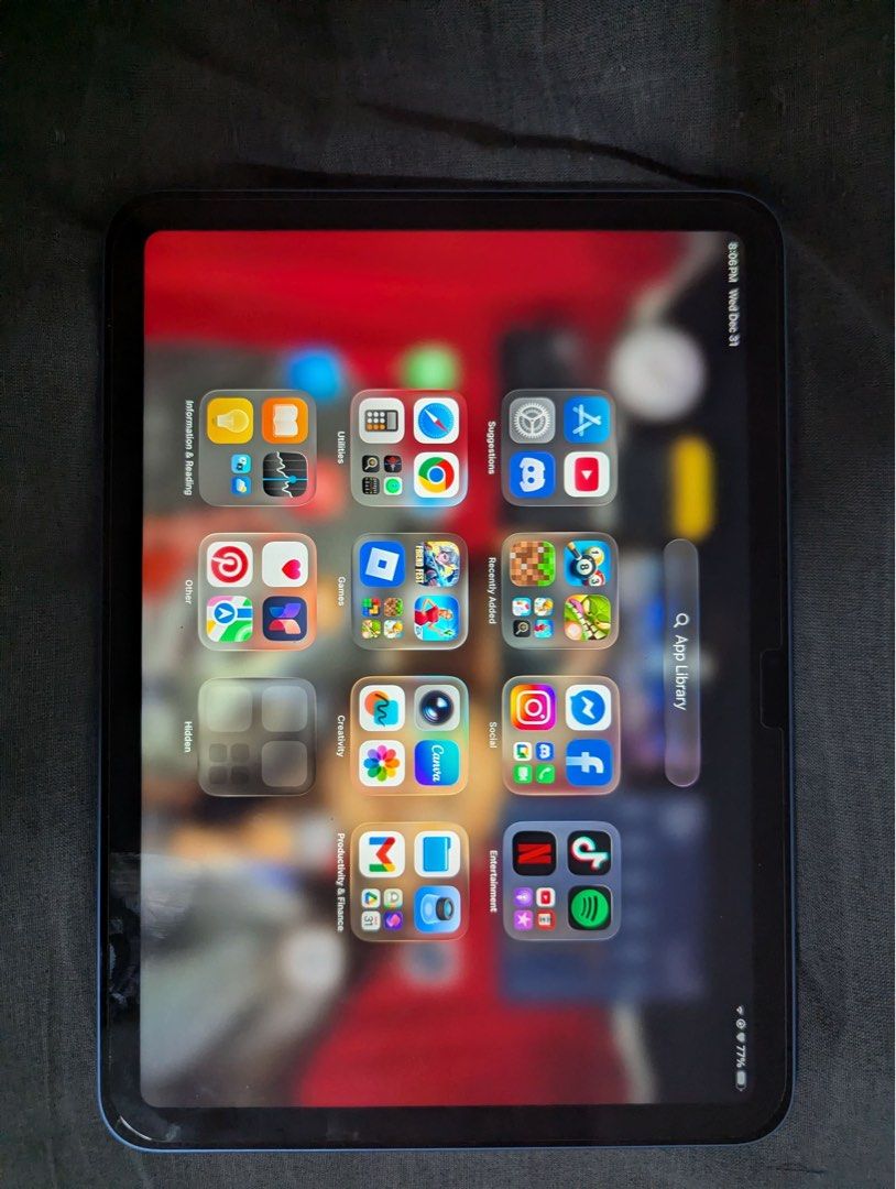 IPAD A16 (Category: iPad) located in San Fernando. Submitted by _seonhohada (Listing ID 1412818264, Image 2). Description: iPad A16 - Stylish blue color - 256GB storage - Battery health: 100% - With warranty until July 25, 2026 RFS: Upgrade Dm me if interested .