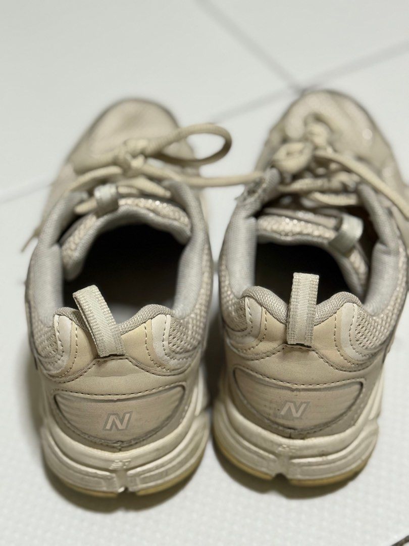 New Balance 408 Beige Sneakers (Category: Sneakers) located in Makati City. Submitted by dailysale_ph (Listing ID 1412751635, Image 3). Description: - New Balance 408 sneakers - Color: Beige - Size: Women US 6 - Condition: Shows wear on soles and uppers - Laces intact - Inner lining shows wear - Needs deep cleaning - SF to be shouldered by buyer.