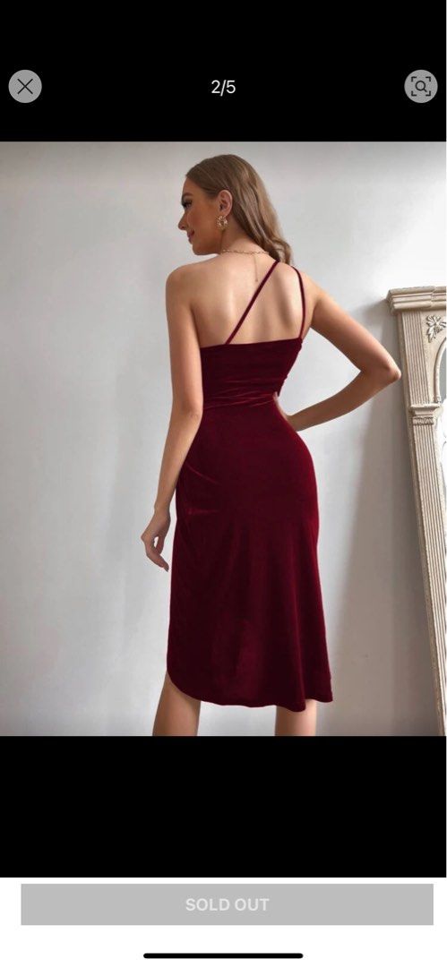 One Shoulder Wrap Velvet Dress (Category: Evening dresses & gowns) located in Gumaca. Submitted by lmt_loved (Listing ID 1412783023, Image 2). Description: Best for fine dining occasion, graduation, and events. Very sosyal in person 👍🏻.
