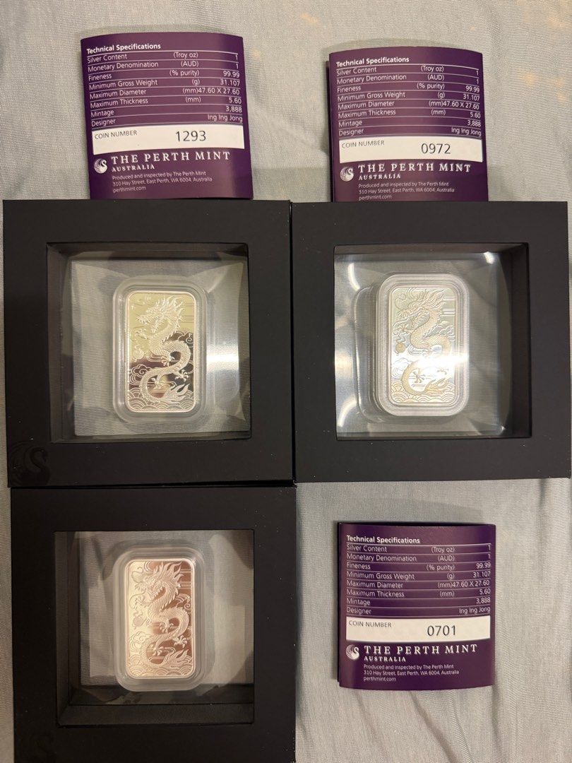 Perth Mint Singapore Dragon Silver Bar Proof 2018 (Category: Currency) located in Singapore. Submitted by hshshshshshs (Listing ID 1412748715, Image 2). Description: All brand new proof set. Its a proof bar not the usual one.