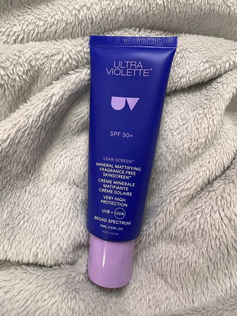 Ultra Violette Lean Screen SPF 50+ Sunscreen (Category: Face Care) located in Taguig. Submitted by lastpricealready (Listing ID 1412840725, Image 1). Description: - Ultra Violette Lean Screen SPF 50+ sunscreen - Mineral, mattifying formula - SPF 50+ for very high protection - Broad-spectrum (UVB & UVA) - Fragrance-free - 75ml (2.53 fl oz) tube Exp May 2027.