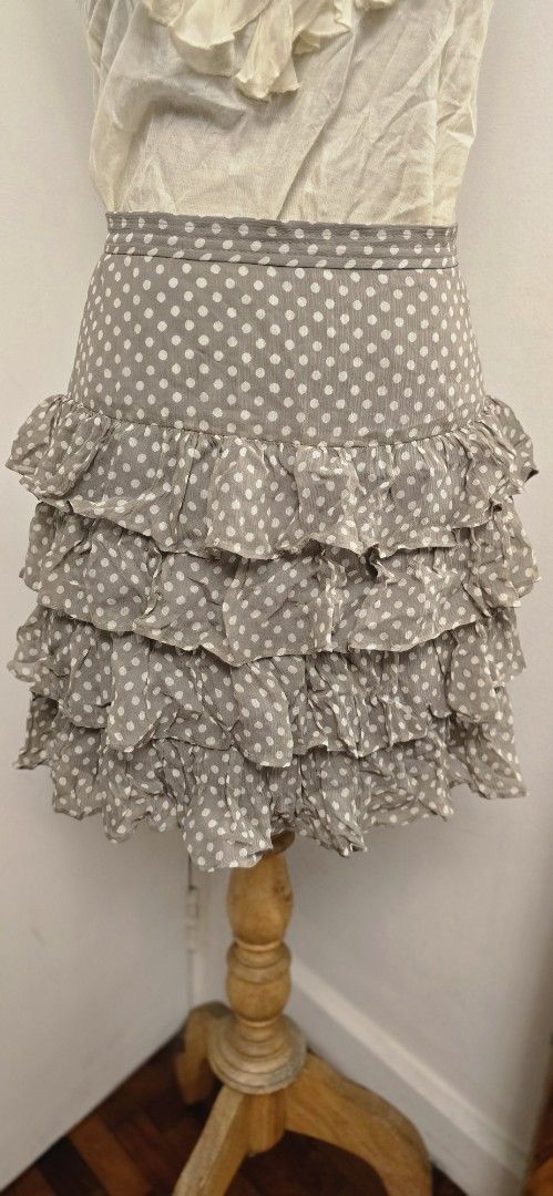 Vintage Polka Dot Ruffle skirt (Category: Dresses) located in Manila. Submitted by foxydivas (Listing ID 1412825101, Image 2). Description: can fit small- medium bought in U.S. good quality material worn once.