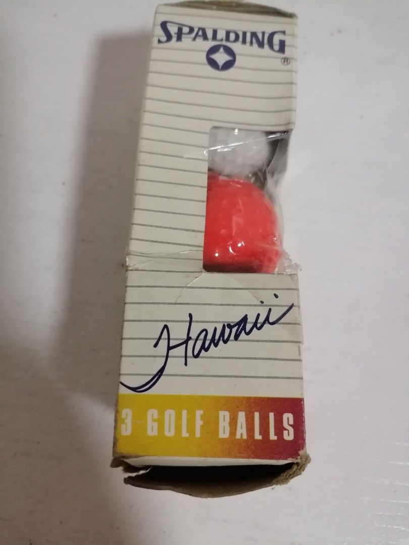 VINTAGE SPALDING HAWAII GOLFBALLS (Category: Golf) located in San Mateo. Submitted by arrowscrap_delight (Listing ID 1412716012, Image 2). Description: VINTAGE SPALDING HAWAII GOLFBALLS Brand New Made in USA Issue: Damaged Box/Plastic /Packaging 350 + SF.
