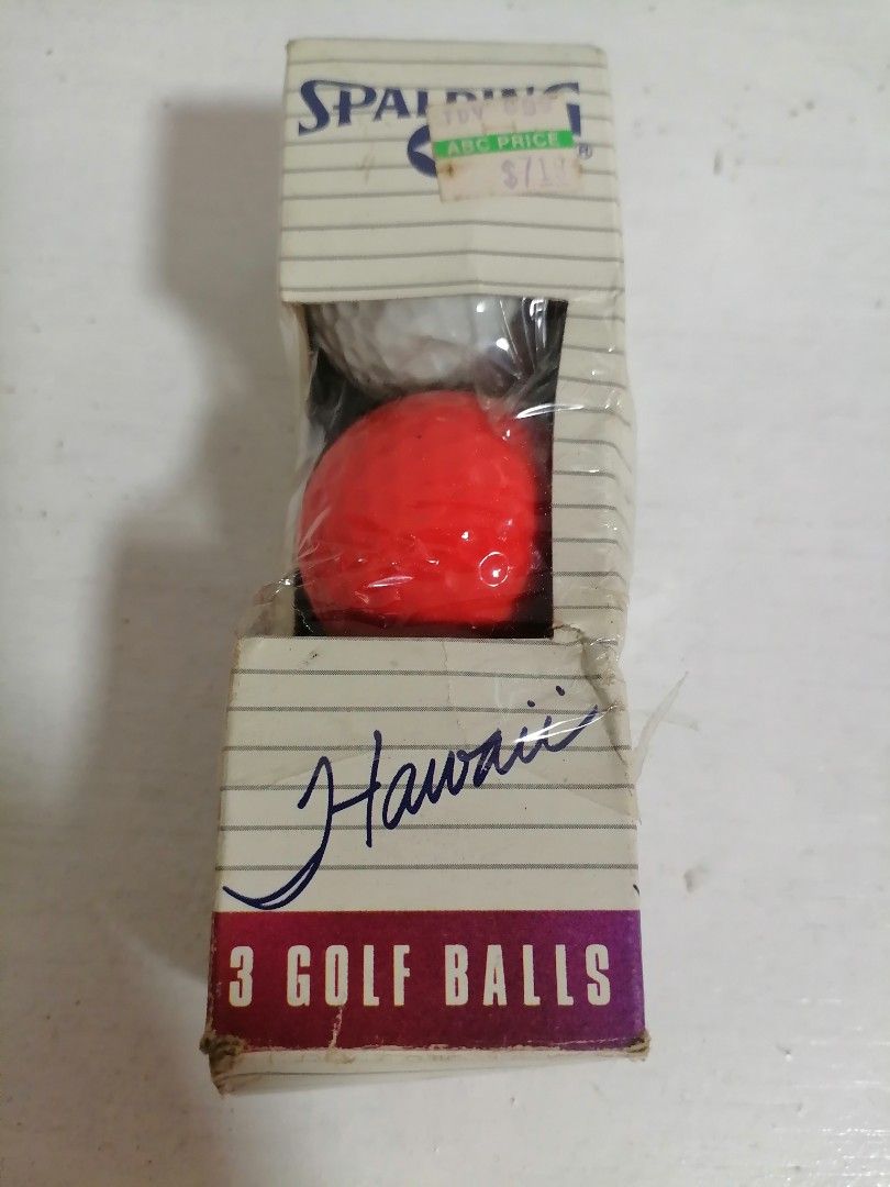 VINTAGE SPALDING HAWAII GOLFBALLS (Category: Golf) located in San Mateo. Submitted by arrowscrap_delight (Listing ID 1412716012, Image 1). Description: VINTAGE SPALDING HAWAII GOLFBALLS Brand New Made in USA Issue: Damaged Box/Plastic /Packaging 350 + SF.