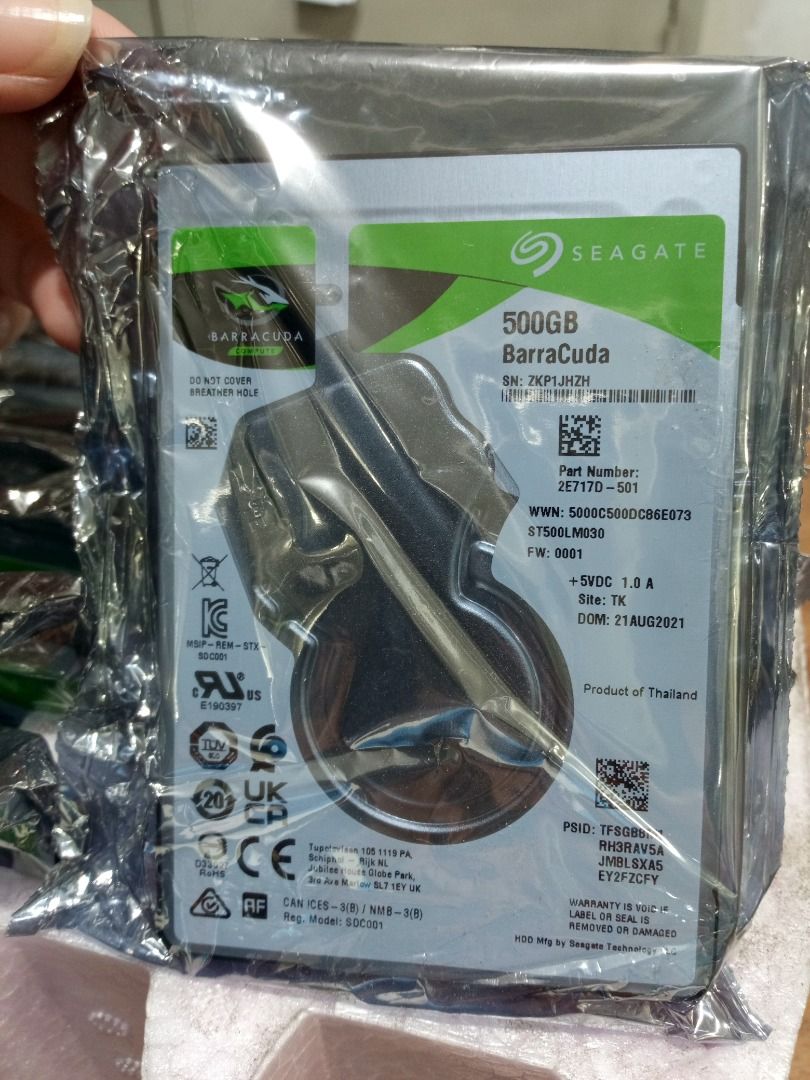 500GB SEAGATE 2.5'' BARRACUDA HDD FOR LAPTOP (Category: Hard Disks & Thumbdrives) located in Quezon City. Submitted by trishaacos82993 (Listing ID 1407774016, Image 2). Description: Seagate Seagate 500GB BarraCuda SATA 6Gb/s 128MB Cache 2.5-Inch 7mm Internal Hard Drive (ST500LM030) BRAND NEW AND SEALED!!!.