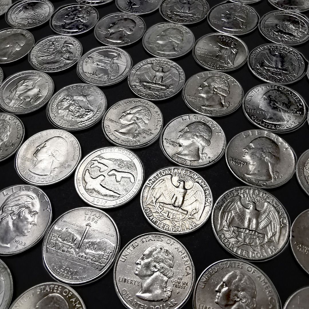 美國華盛頓25分硬幣(150枚), 興趣及遊戲, 收藏品及紀念品, 錢幣- Carousell