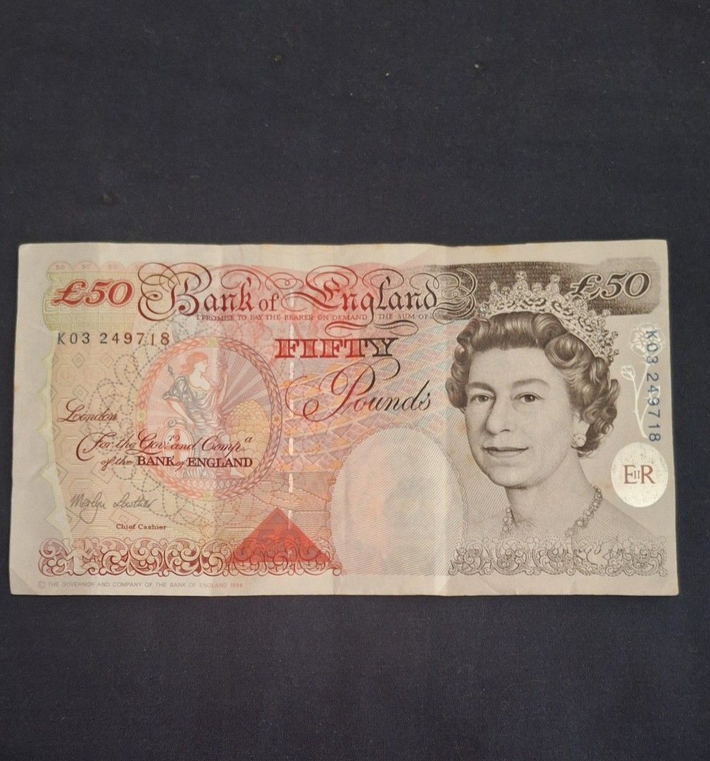英格蘭銀行50 英鎊紙幣, 興趣及遊戲, 收藏品及紀念品, 錢幣- Carousell